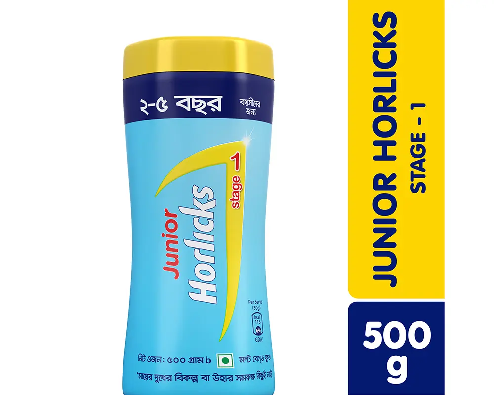 Horlicks Junior Stage-1 500gm (Jar) | Kids Growth Nutrition Drink