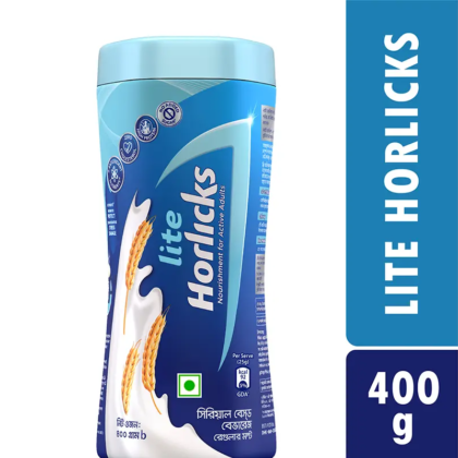 Horlicks Lite 400gm (Jar) | Low Sugar Nutrition Drink